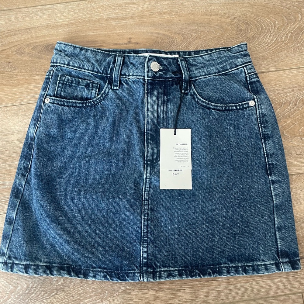 Dynamite blue denim mini skirt size xs new with tags